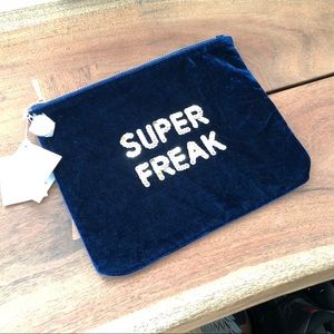 Blue velvet clutch/pouch
